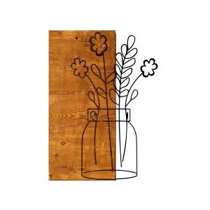 Decoratiune de perete maro/neagra din metal 41x58 cm Cicek 2 The Home Collection