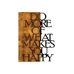 Decoratiune de perete maro/neagra din metal 42x58 cm Do More Of What Makes You Happy The Home Collection