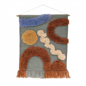 Decoratiune de perete multicolora din lana si textil 64x81 cm Bodi Kids Depot
