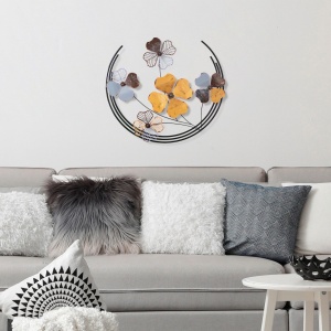 Decoratiune de perete multicolora din metal 62x70 cm Clover The Home Collection