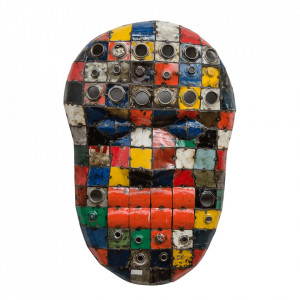Decoratiune de perete multicolora din metal 85x140 cm Mask Versmissen