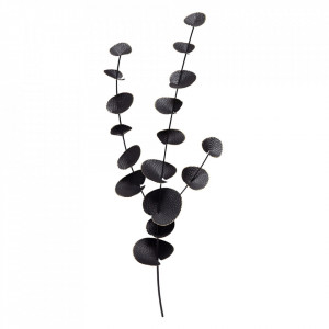 Decoratiune de perete neagra din fier 37x91 cm Eucalyptus Be Pure Home