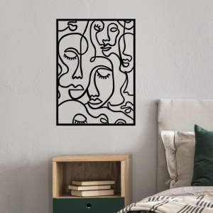 Decoratiune de perete neagra din metal 52x70 cm Imagination The Home Collection