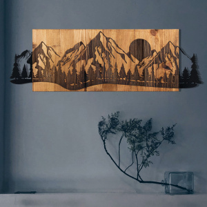 Decoratiune de perete neagra/maro din metal 25x76 cm Mountains The Home Collection