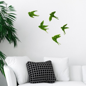Decoratiune de perete verde 19x19 cm Swallows The Home Collection