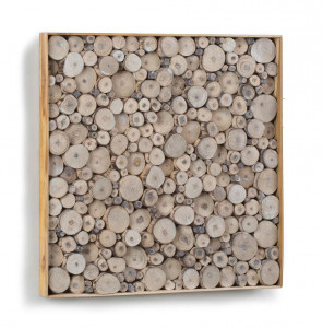 Decoratiune maro din lemn pentru perete 49x49 cm Johari Kave Home
