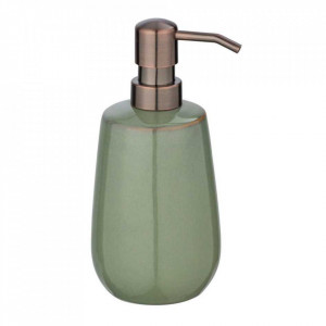 Dispenser sapun lichid verde/maro alama din ceramica 430 ml Sirmione Wenko