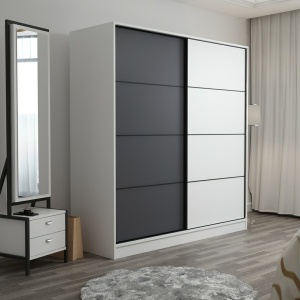 Dulap alb/gri antracit 210 cm Kale Ella The Home Collection