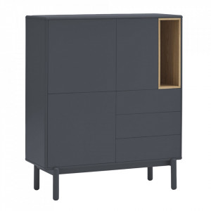 Dulap gri antracit din lemn 120 cm Corvo Teulat