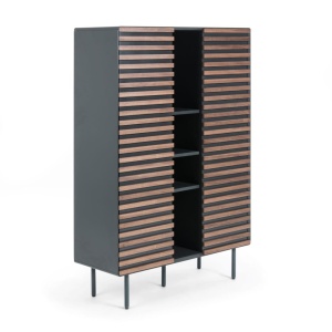 Dulap maro/negru din metal 155 cm Kesia Kave Home