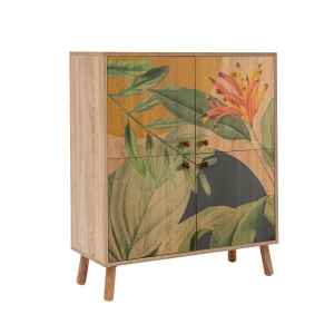 Dulap multicolor din lemn 111 cm Multibox Saka The Home Collection