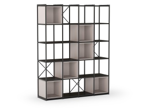Etajera neagra/crem din metal 179 cm Anya The Home Collection