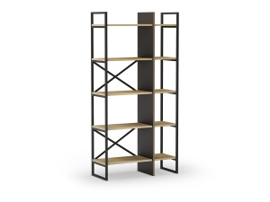 Etajera neagra/maro din metal 175 cm Ara Med The Home Collection