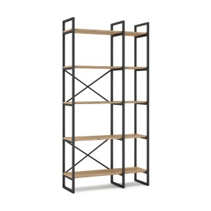 Etajera neagra/maro din metal 175 cm Dusan Med The Home Collection