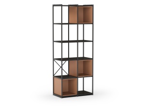 Etajera neagra/maro teracota din metal 179 cm Anya Med The Home Collection