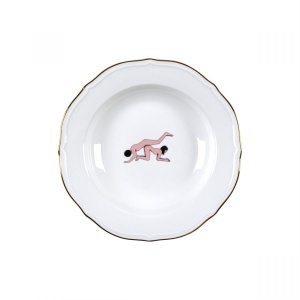 Farfurie adanca alba din ceramica 23 cm Seikantai Swing Seletti