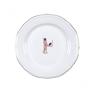 Farfurie intinsa alba din ceramica 27 cm Seikantai Arabesque Seletti