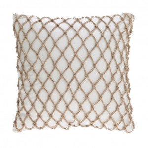 Fata de perna bej din bumbac si iuta 45x45 cm Edelma Kave Home