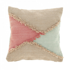 Fata de perna bej/multicolora din polietilena 45x45 cm Dalila Kave Home