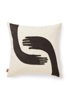 Fata de perna maro/crem din bumbac 50x50 cm Pose Ferm Living