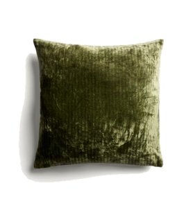 Fata de perna verde din catifea 45x45 cm Caril Kave Home