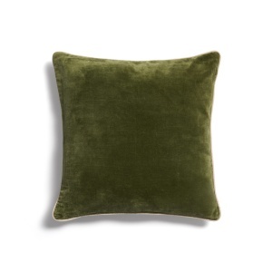 Fata de perna verde/ecru din catifea 45x45 cm Ovelin Kave Home