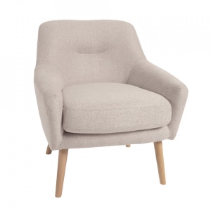 Fotoliu bej din textil Candela Kave Home