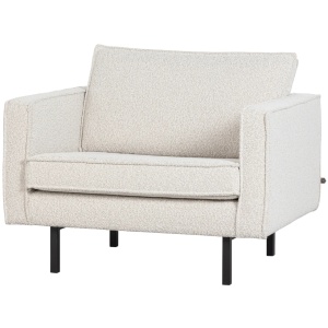 Fotoliu crem din textil Rodeo Boucle Woood