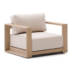 Fotoliu exterior crem din textil Ambra Kave Home