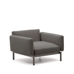 Fotoliu exterior gri din textil Sorells Kave Home