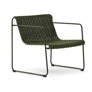 Fotoliu exterior verde din metal Maurina Kave Home