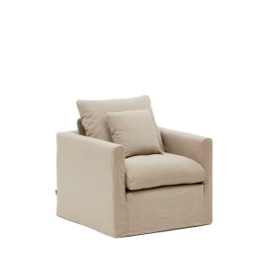 Fotoliu grej din textil Nora Kave Home
