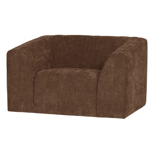 Fotoliu maro deschis din textil Omaire Chenille Woood