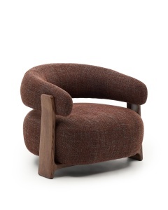 Fotoliu maro din textil Granite Chenille Kave Home