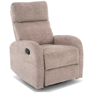 Fotoliu recliner bej inchis din catifea Olimp The Home Collection