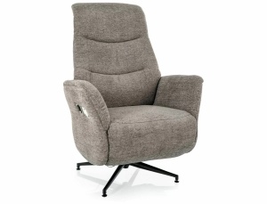Fotoliu recliner gri din textil Nestor The Home Collection