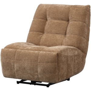 Fotoliu recliner maro deschis din textil Hein Rib Woood