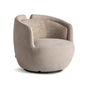 Fotoliu rotativ bej din textil Vipiteno Chenille Vical Home