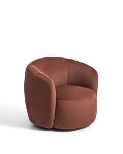 Fotoliu rotativ din textil maro teracota perla Odenia Kave Home