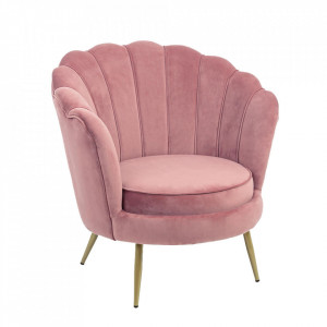 Fotoliu roz/auriu din catifea Giliola Bizzotto