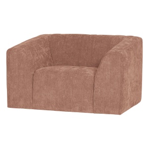 Fotoliu roz deschis din textil Omaire Chenille Woood