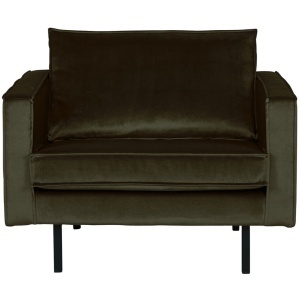 Fotoliu verde inchis din catifea Rodeo Loveseat Woood