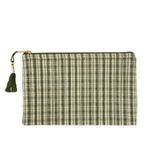 Geanta pentru cosmetice verde/galbena din bumbac Bellamy Madam Stoltz