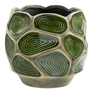 Ghiveci din ceramica verde 18 cm Turtle House Nordic