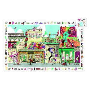 Joc tip puzzle multicolor din carton Street Art Djeco