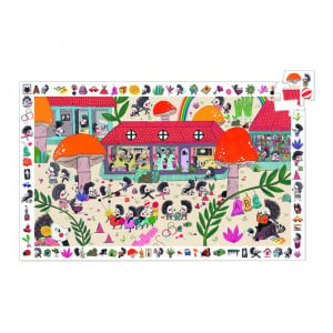 Joc tip puzzle multicolor din carton The Hedgehog School Djeco