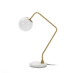 Lampa birou alba/aurie din metal 57 cm Look Thai Natura