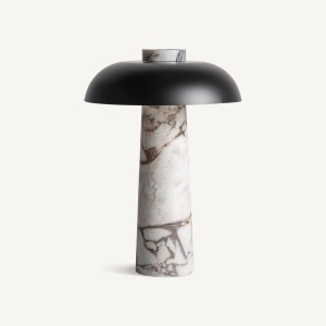 Lampa birou alba/neagra din marmura cu 3 LED-uri 40 cm Sobre Vical Home