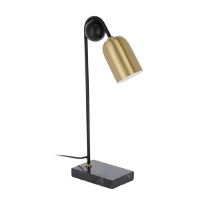 Lampa birou neagra/aurie din metal 60 cm Natsumi Kave Home