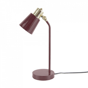 Lampa birou rosu inchis din fier 40 cm Classic Present Time